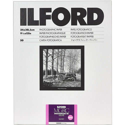 Papel Fotográfico Ilford Multigrade RC DELUXE Brilhante (Glossy) - MGRCDL1M 24x30,5cm (50 Folhas)